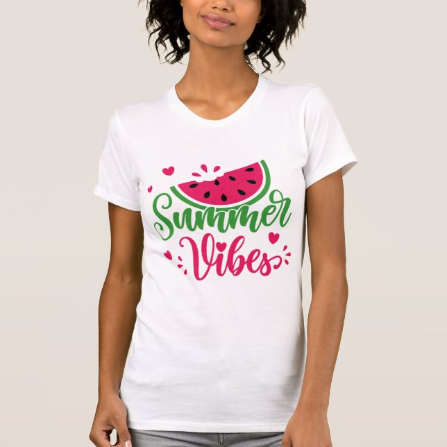El verano de la sandía Vibes la camiseta de Ladie (Anverso)