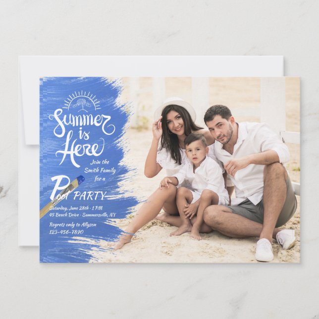 El verano está aquí invitación de la foto (Anverso)