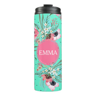 El verano florece el vaso termal personalizado