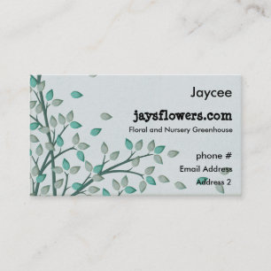 El verde deja a hoja tarjetas de visita florales