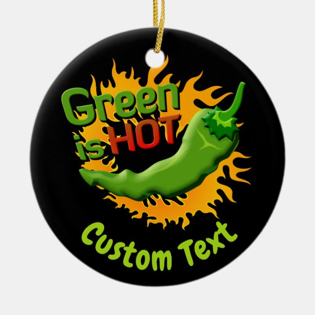 El verde es el adorno de cerámica caliente (Frente)