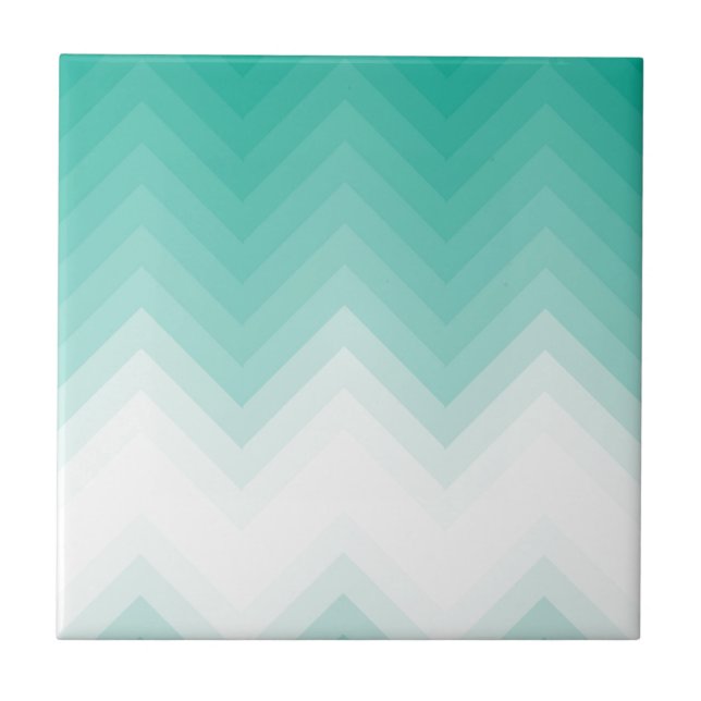El verde esmeralda de Ombre Chevron teja pendiente (Frente)