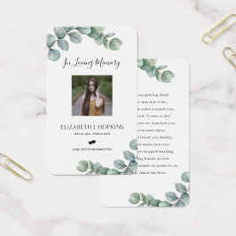 El verde Eucalyptus deja tarjetas de oración fotog