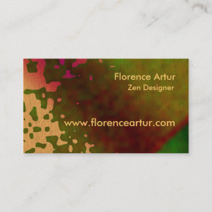 El verde mancha la tarjeta de visita