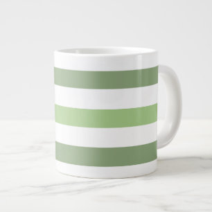 El verde raya la taza enorme horizontal