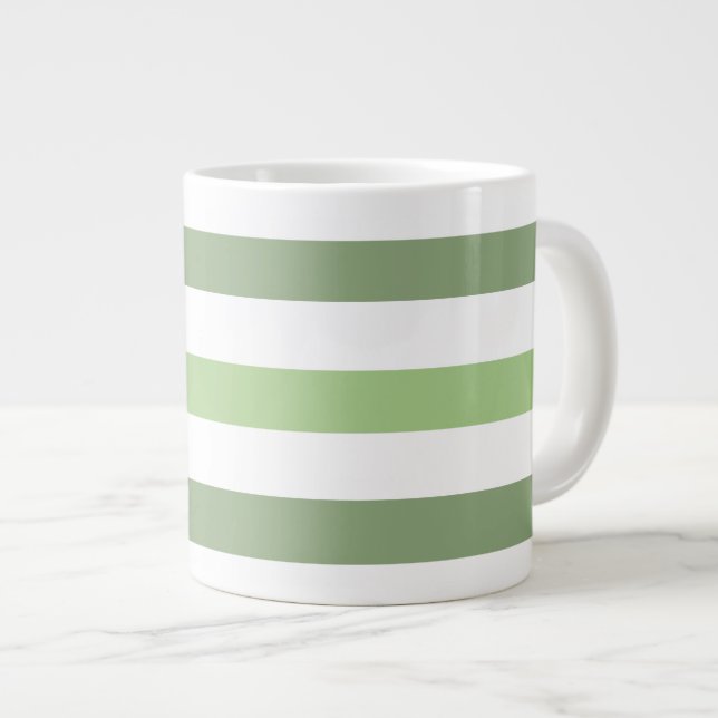 El verde raya la taza enorme horizontal (Derecha)