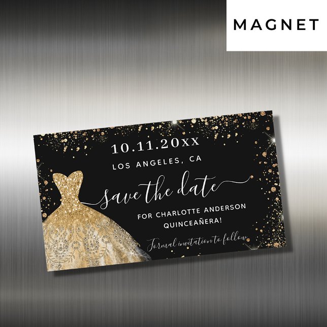 El vestido de oro negro de Quinceanera salva el im (Subido por el creador)