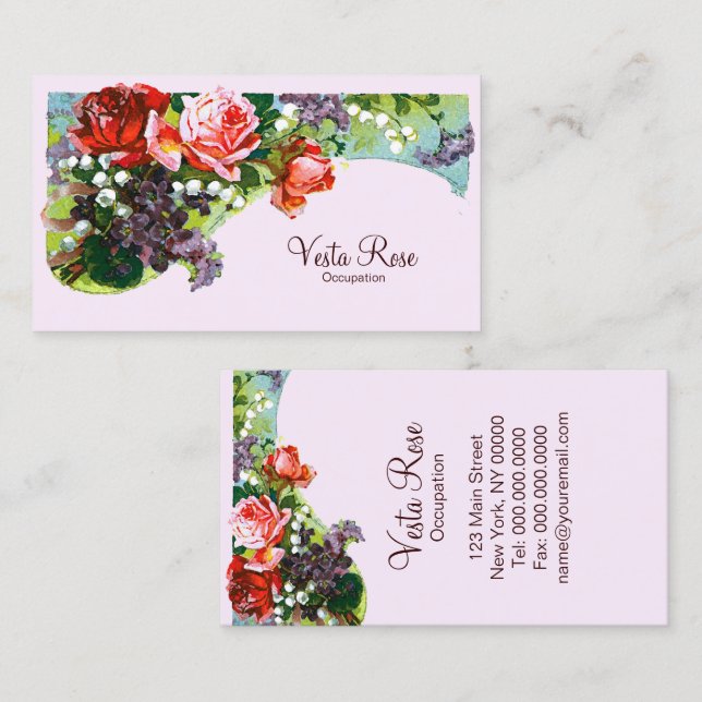 El Victorian florece tarjetas de visita del ~ (Anverso / Reverso)