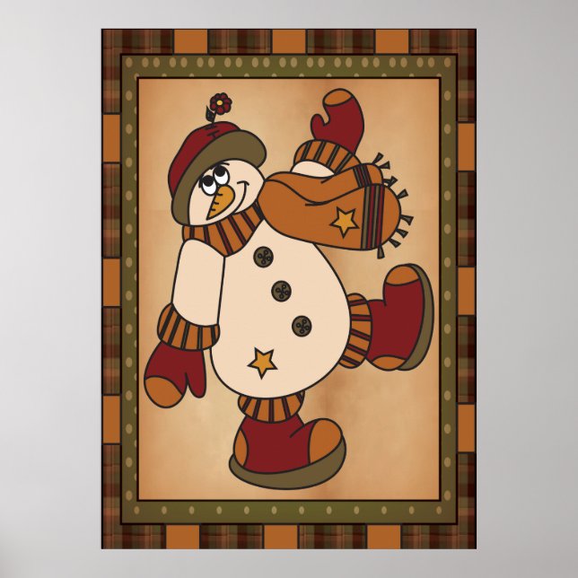 El viejo arte de muñeco de nieve con estilo de mod (Frente)
