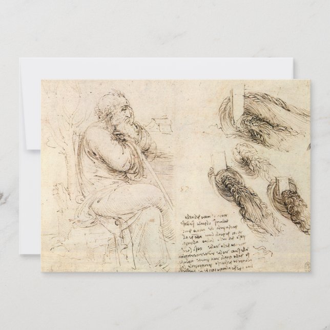 El viejo hombre de Leonardo da Vinci y el esbozo d (Anverso)