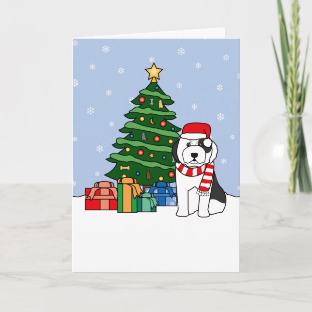 El viejo pastor inglés y el árbol de Navidad (Anverso)