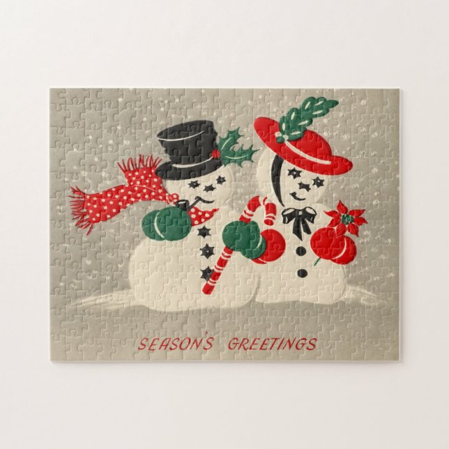 El viejo rompecabezas de los Navidades de Snowman  (Horizontal)