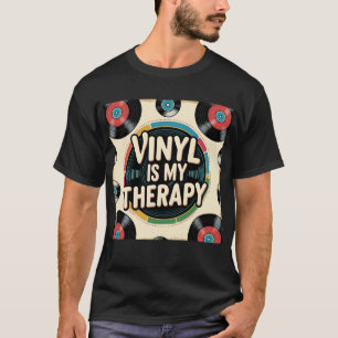 El vinilo es mi terapia - Camiseta de diseño de ré