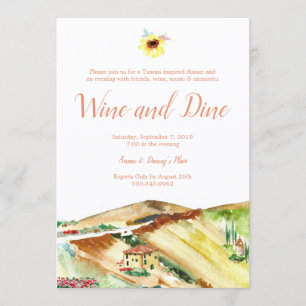 El vino de Toscana y cena la invitación del fiesta