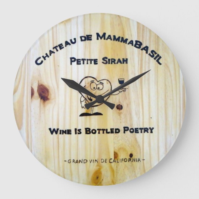 ¡El vino es reloj en botella de la poesía! (Anverso)