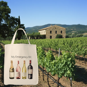 El vino lleva la bolsa de la tota con un dicho gra