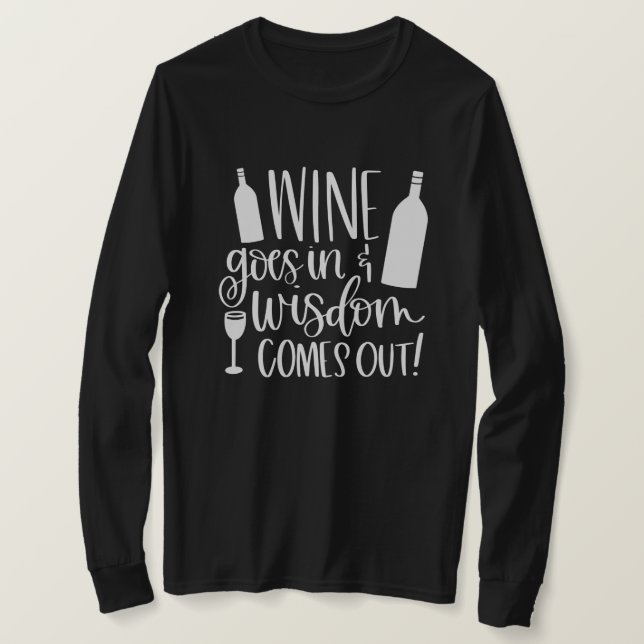El Vino Se Hace Sabio Y Sale De La Camiseta (Anverso del diseño)