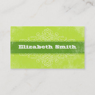 El vintage alinea verde de la tarjeta de visita
