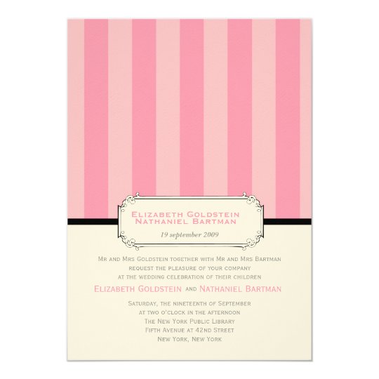El vintage clásico raya la invitación del boda en