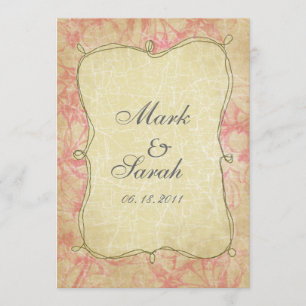 El vintage Crackled invitación rosada de las