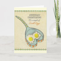 El vintage Eggs la tarjeta antropomorfa del