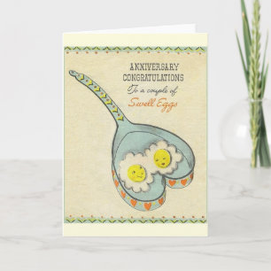 El vintage Eggs la tarjeta antropomorfa del