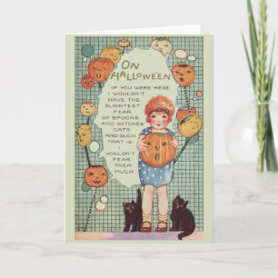 El vintage Halloween teme la tarjeta de