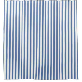 el vintage raya la cortina de ducha retra azul del