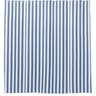 el vintage raya la cortina de ducha retra azul del