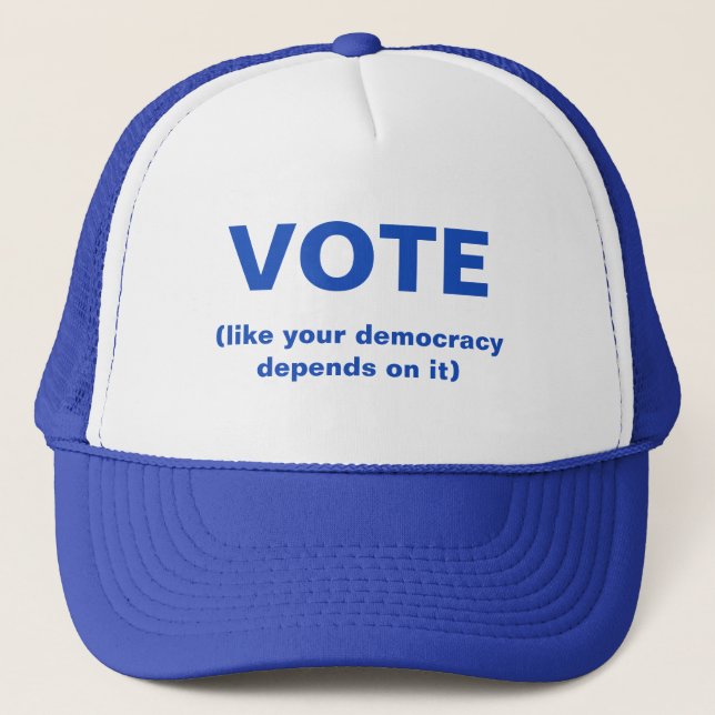 El voto como su democracia depende de él gorra (Anverso)