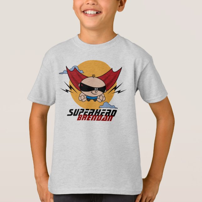 El vuelo del super héroe embroma la camiseta (Anverso)