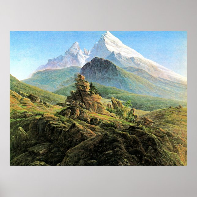 El Watzmann, arte fino de Caspar David Friedrich (Frente)