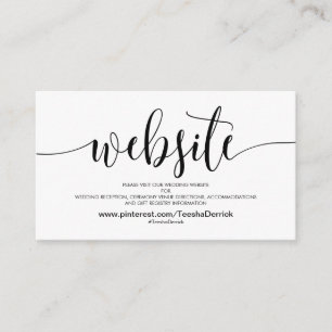 El Web site hermoso de la boda detalla la tarjeta