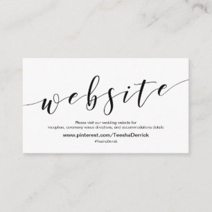 El Web site hermoso de la boda detalla la tarjeta