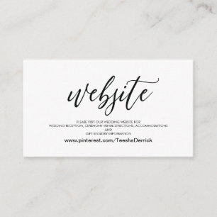 El Web site perfecto de la boda detalla la tarjeta