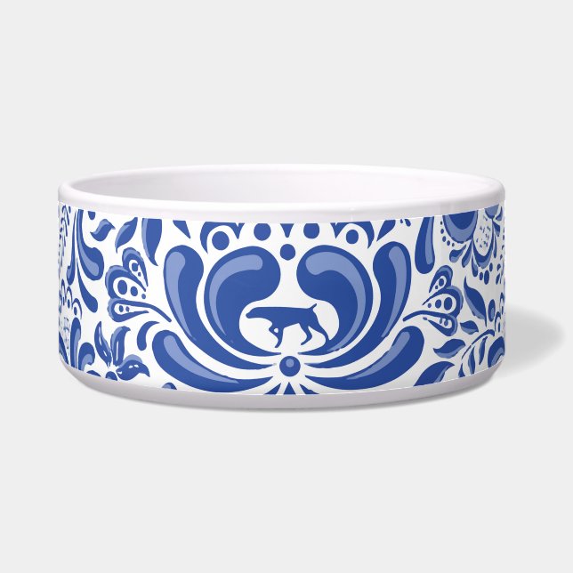 EL WEIMARANER Y EL CUENCO GRANDE DEL MASCOTA DE LA (Frente)