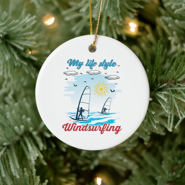 El Windsurf es mi ornamento cerámico estilo vida (Árbol)