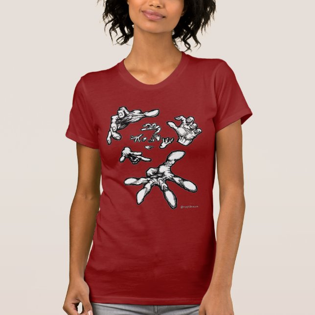 El zombi da a señoras la camiseta (Anverso)