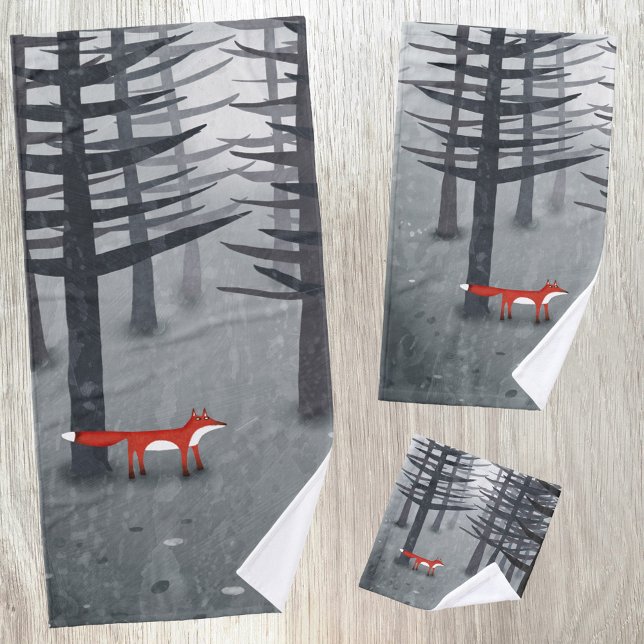 El Zorro y el Bosque (The fox and the forest wildlife woodland themed towel set)