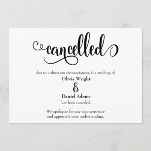 Elaborar Invitación de Boda cancelada de script