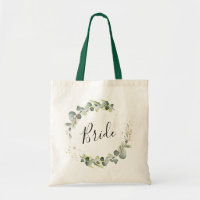 elagante guión vegetación follaje novia tote bolsa