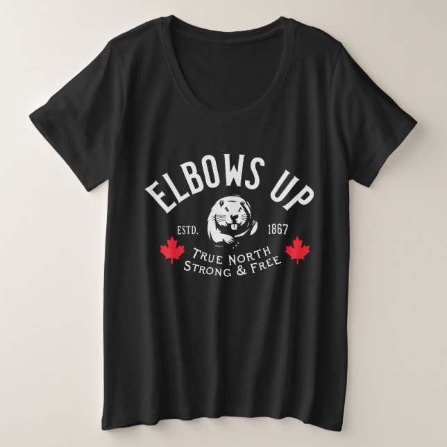 ¡Elbows Arriba! Camisa de tamaño más grande (Anverso del diseño)
