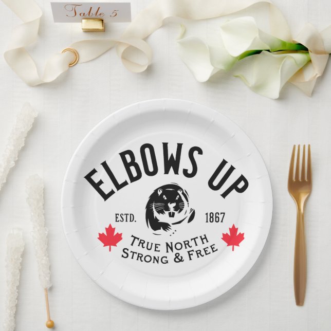 ¡Elbows Arriba! Platos de papel (Boda)