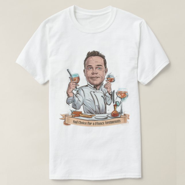 elección de camiseta mala para restaurantes elegan (Diseño del anverso)