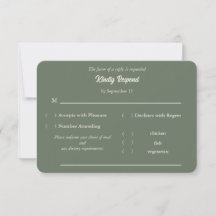 Elección de comida de respuesta de boda verde salv