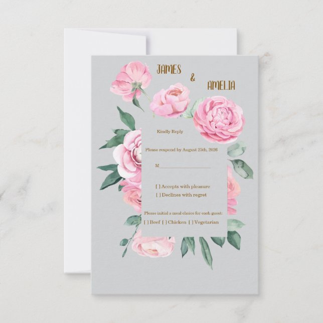 Elección de comida para la respuesta de boda de Ro (Anverso)