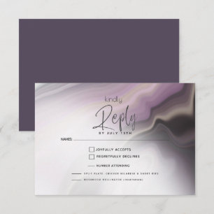 ELECCIÓN DE COMIDA RSVP Marble de pincel de plum