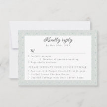 elección de comidas con patrones RSVP w