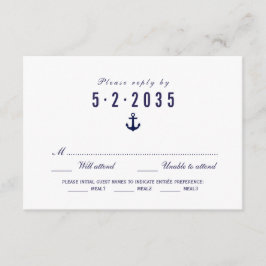 Elección de la carta RSVP de la boda náutica blanc