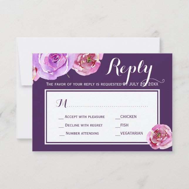 Elección de la comida de la respuesta del boda de  (Anverso)